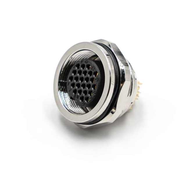 LECHUAN C091 M16 5Pin 7P IP67 Circular Socket Receptacle Female Straight Solder Hex Flange Connector Front Panel Connector for