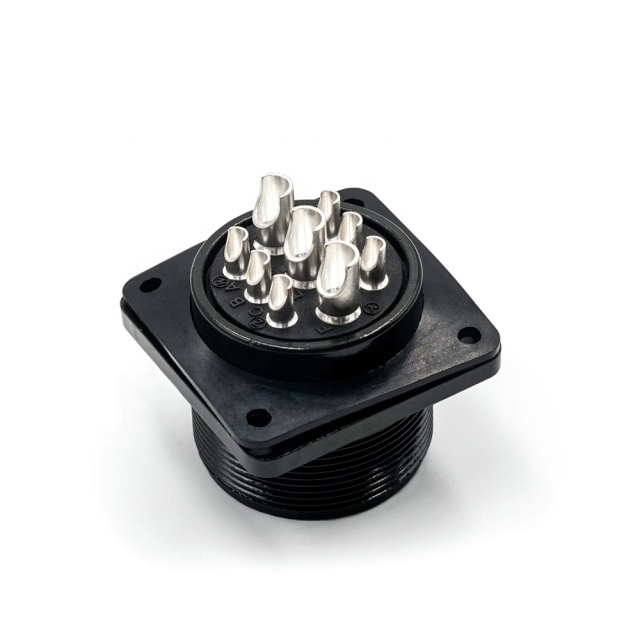 LECHUAN 9P Copper Alloy Circular Connector Solder Threaded Male Panel Box Mount Straight MIL Spec for Panel Mounting MS3102