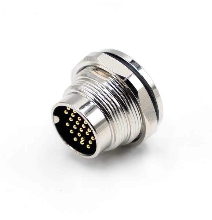 LECHUAN M16 Circular Socket Receptacle 14P/16P IP67 Waterproof PCB Straight Solder Connector with Hex Flange Rear Panel Mount
