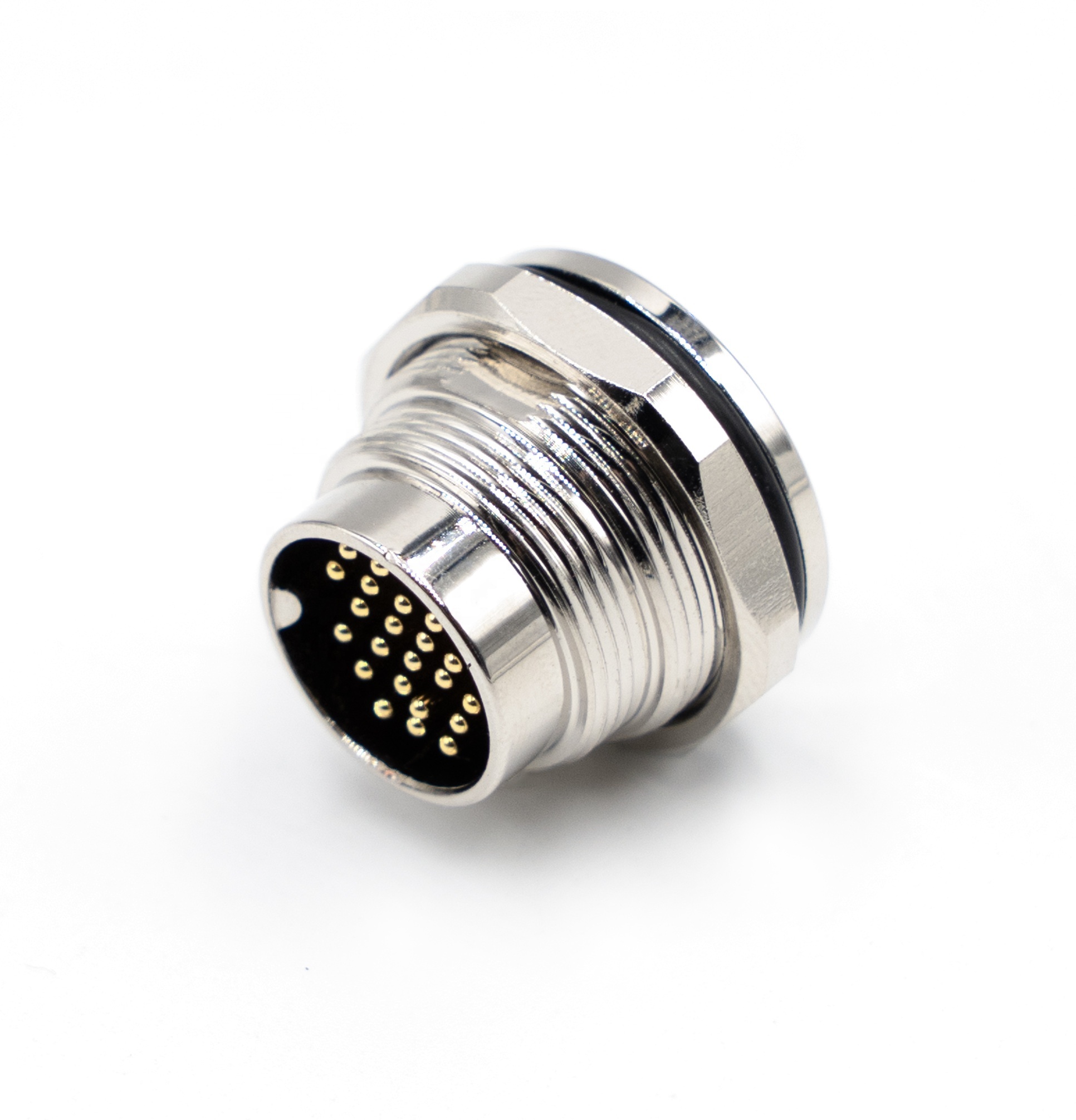 LECHUAN M16 Circular Socket Receptacle 14P/16P IP67 Waterproof PCB Straight Solder Connector with Hex Flange Rear Panel Mount
