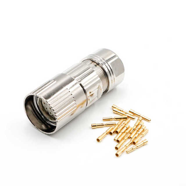 LECHUAN IP67 Straight Female 6/7/9/12/17/19 Pin Power Intercontec M23 Circular Connector Solder Waterproof Metal for Power