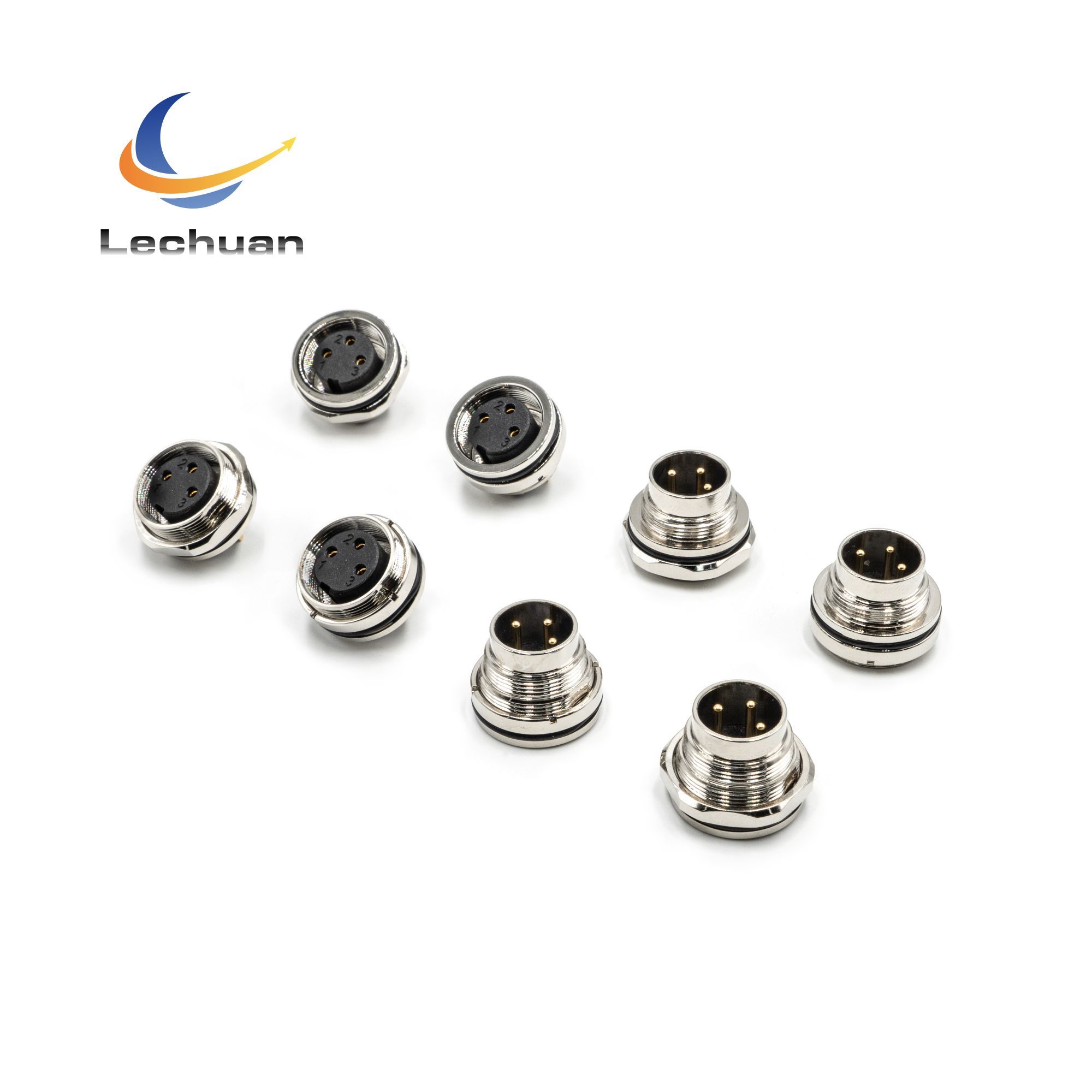 LECHUAN Custom M16 Waterproof Circular Connector Binder Amphonel Compatible 2P 3P 5P 8P 12P Rear Fasten PCB