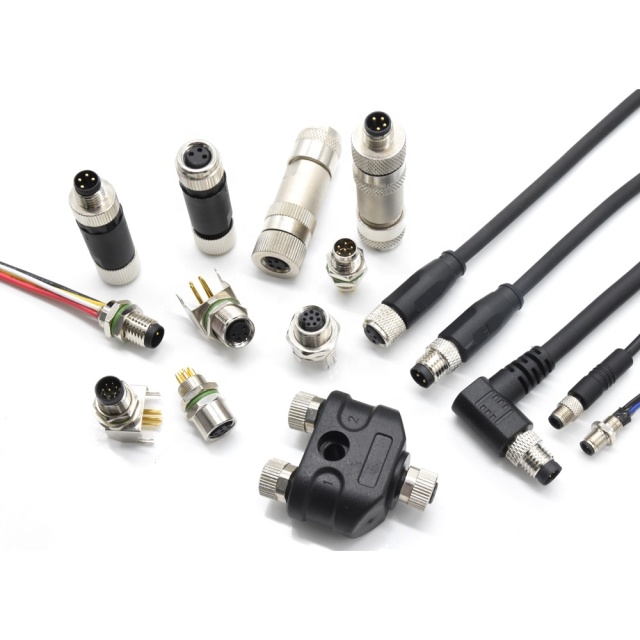 LECHUAN M8 M12 Overmolded Connector LED Cable Plug Circular 3/4/5/6/8 Pin Straight Male Female Screw Joint 4P 3P Cable Assembly