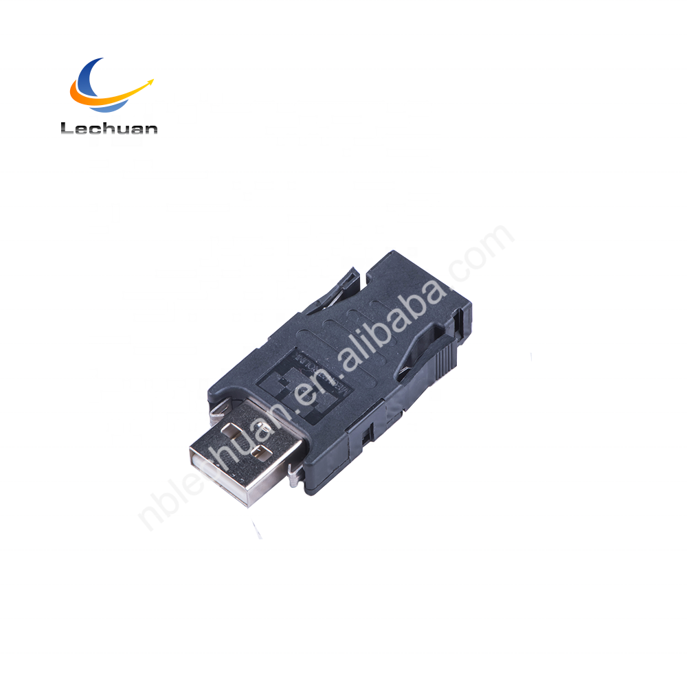 LECHUAN Industrial USB Plug Kit 4Pin IP20 USB a 2.0 Straight Plug MECHATROLINK II 1827525-1 USB Connector for Power Applications