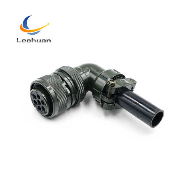 MS3108A 20-15S MIL-DTL-5015 Series Circular Connector 7 Pin Female Right Angle Plug Cable Mount Elevator Construction Conveyor