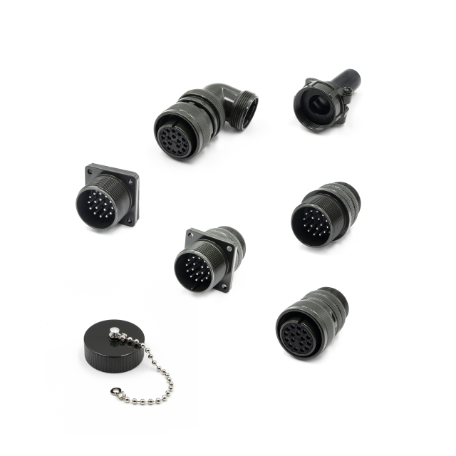 MS3108A 20-15S MIL-DTL-5015 Series Circular Connector 7 Pin Female Right Angle Plug Cable Mount Elevator Construction Conveyor