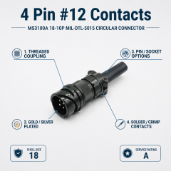 MIL-DTL-5015 Series Circular Connector MS3100A 18-10P 4P Box Mount Aviation Receptacle Fast Delivery Servo Power