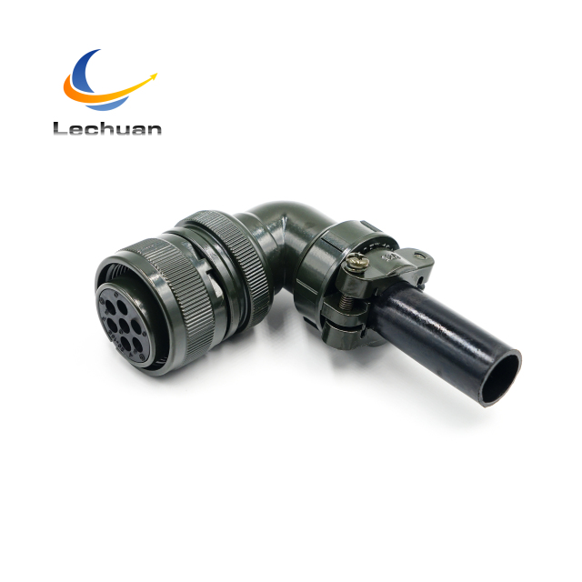 MS3108A 20-15S MIL-DTL-5015 Series Circular Connector 7 Pin Female Right Angle Plug Cable Mount Elevator Construction Conveyor