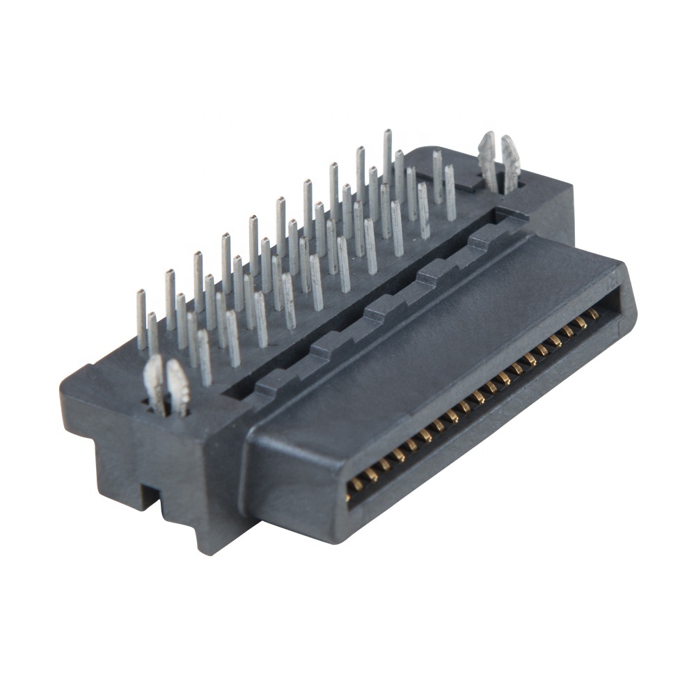 Factory 40Pin 1.27mm Plastic Female Right Angle SCSI Mini D Ribbon MDR Receptacle 5175474-5 Board to Board Connector Servo