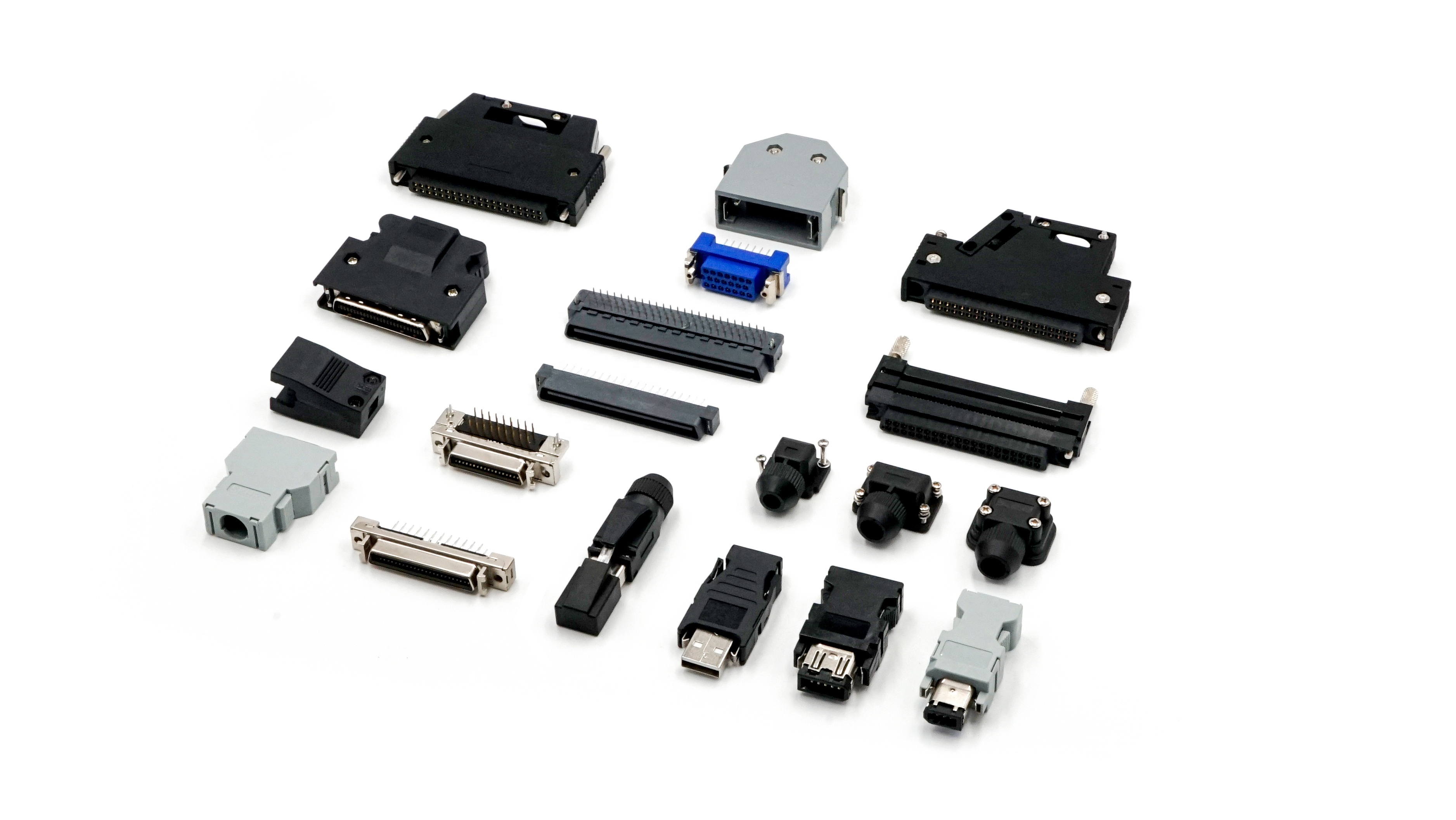 Factory 40Pin 1.27mm Plastic Mini D Ribbon MDR Plug Right Angle SCSI Male Board Connector for PCB Model 5175472-5 0716612040