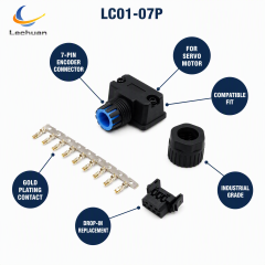 Factory LC01-07P Encoder Connector for HCFA Servo Motor 7 Pin Compatible Industrial Automation CNC Machine