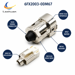 6FX2003-0DM67 Compatible Siemens DRIVE-CLiQ RJ45 IP67 Signal Connector Metal Servo Drive Packaging Machine