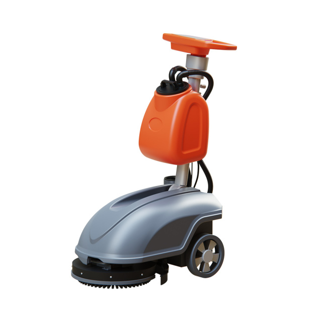 Groguard GX15 Foldable Hand Push Floor Scrubber Machine with Battery