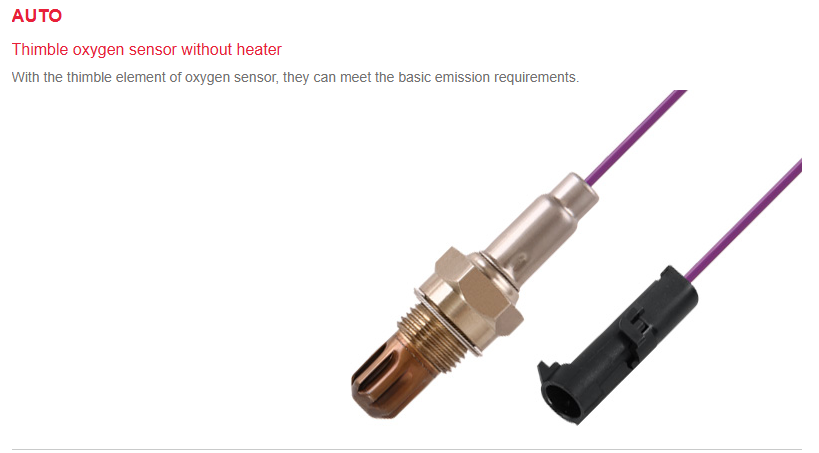 Thimble oxygen sensor without heater