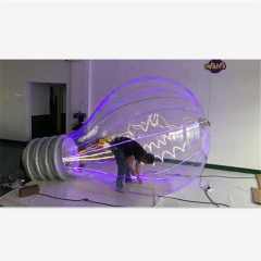 4m LED Transparent Inflatable Light Bulb Shaped Balloon, Replicate Inflatable Bulb Model for Event