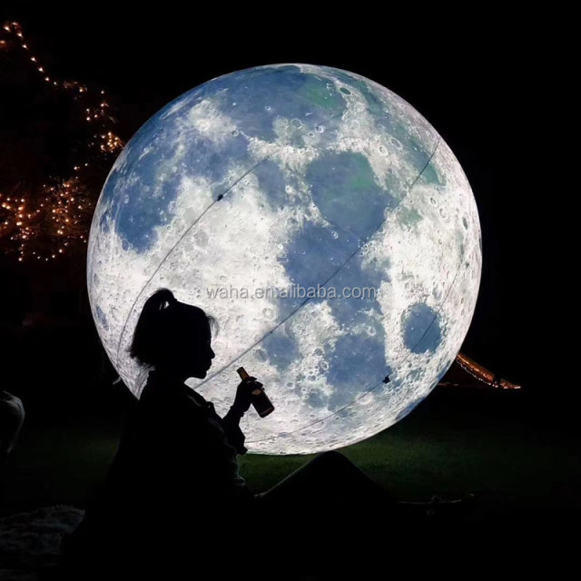 Giant Inflatable Led Lighting Moon Air Planets Inflatable Moon Planet Balloon Middle Autumn Festival Event Decoration Moon