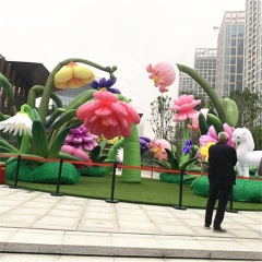 Shopping Mall Stand Inflatable Light Flower for Event Decoration