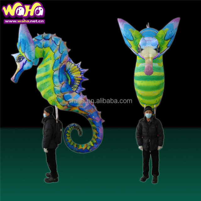 Walking Illustrated Inflatable Turtle Fish Seahorse Led Lighting Parade Decoration Outdoor