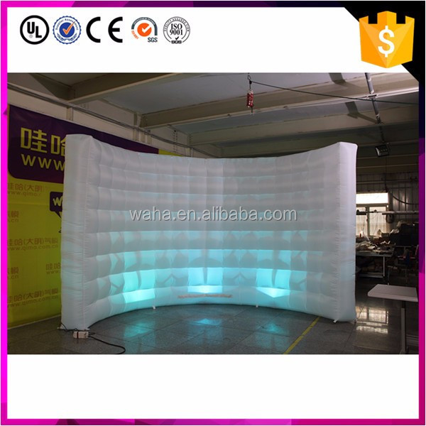 Unique Design Led Inflatable Photo Booth Wall for Sale Advertising with Colorful Light