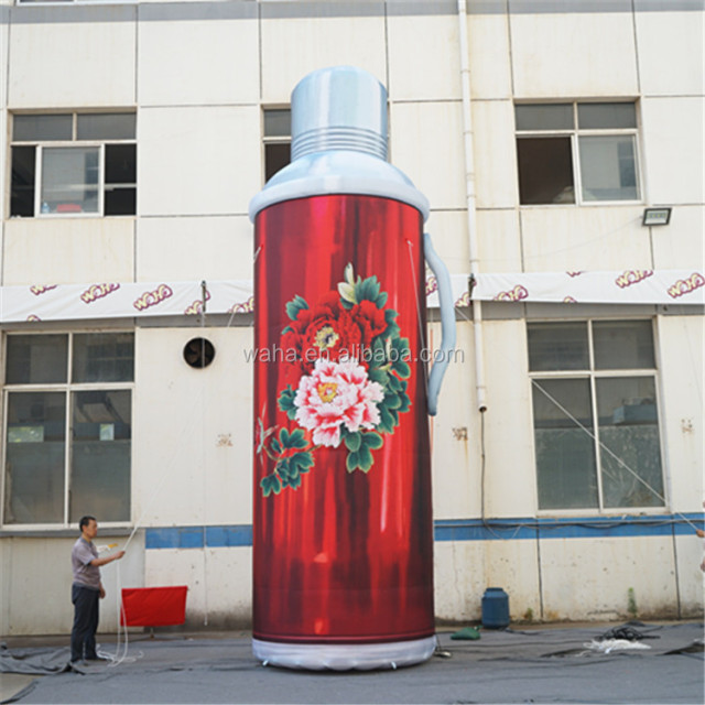 Red Inflatable Thermos Flask Bottle Old Things Inflatable Old Objects Inflatable Wine Bottle for Advertising Decoration