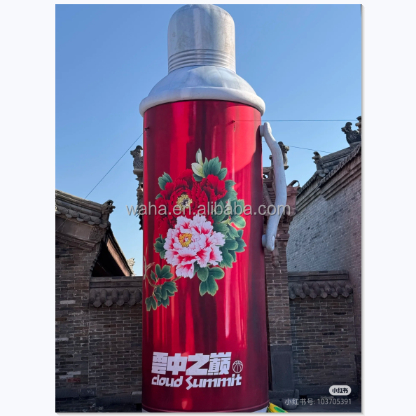Red Inflatable Thermos Flask Bottle Old Things Inflatable Old Objects Inflatable Wine Bottle for Advertising Decoration