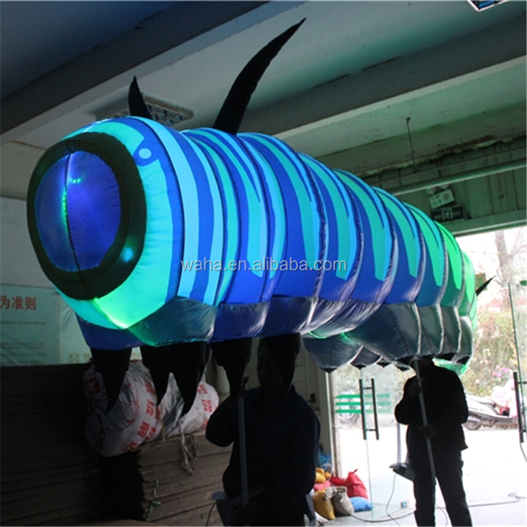 Custom-made Carnival Parade Giant Inflatable Worm Caterpillar Model in Advertising Inflatables