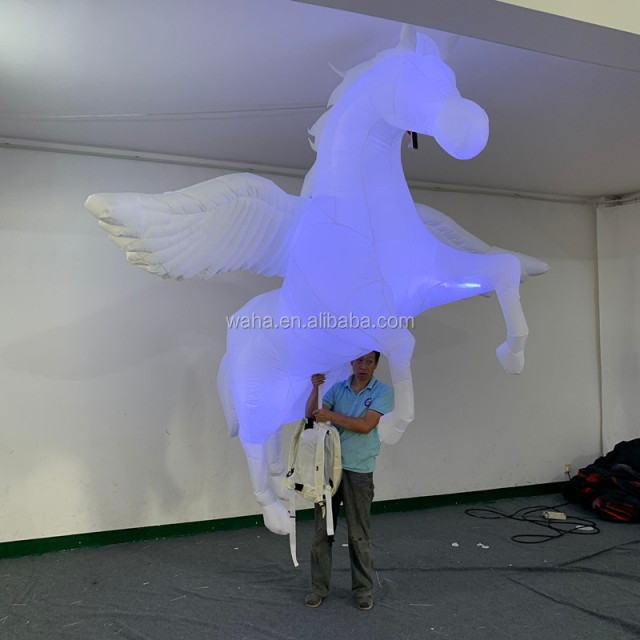 Adults LED Decoration Inflatable Walking Horse Costume/inflatable Horse Puppet for Parade/Illuminated Inflatable Horses