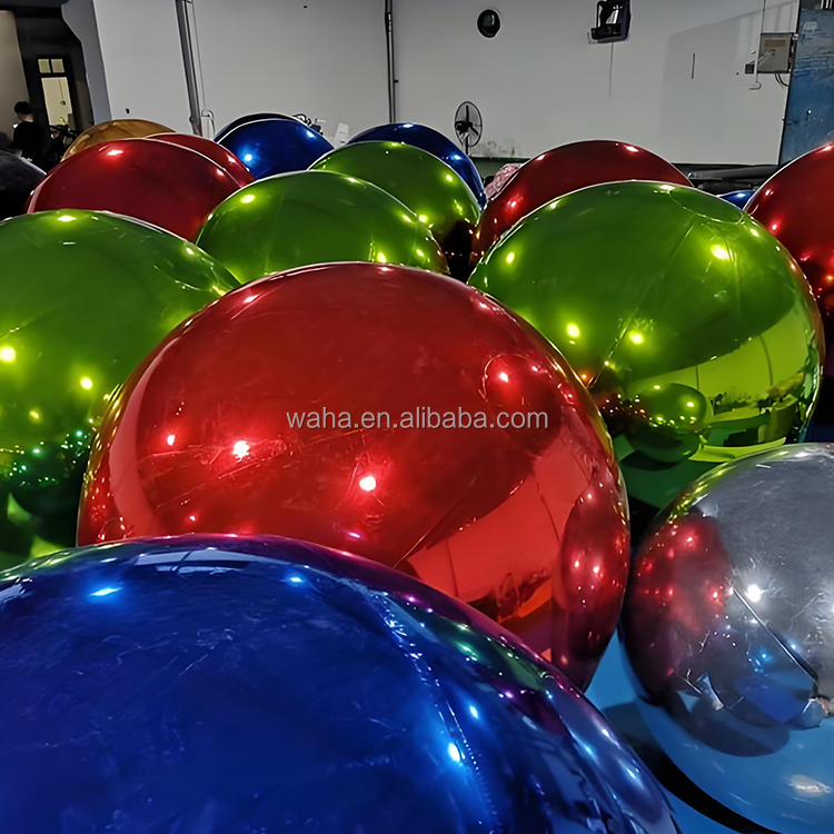 Inflatable Metallic Ball Decorative Inflatable Mirror Ball Metallic Balloons Big Shiny Giant Inflatable Balls
