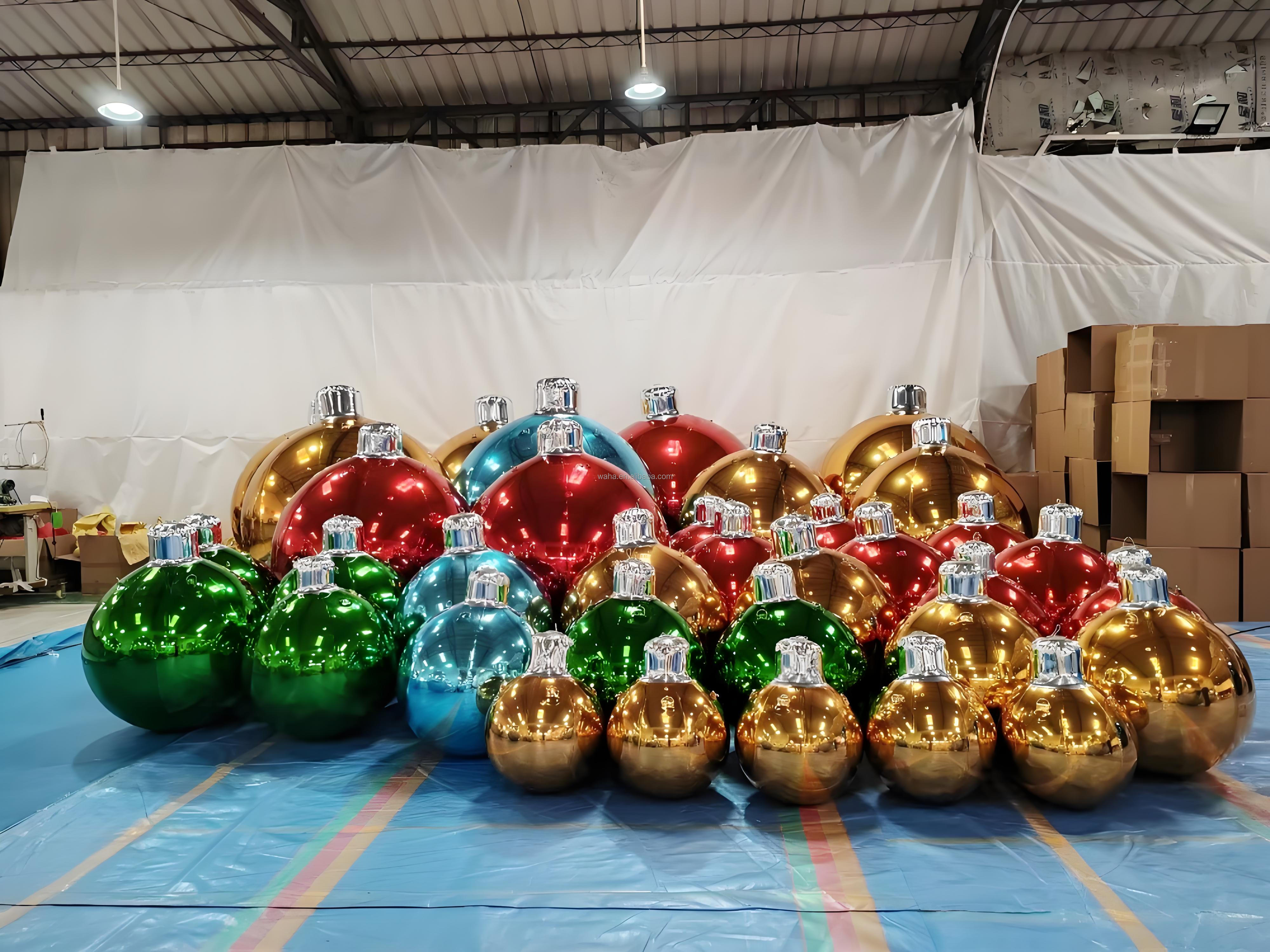 Silver Inflatable Mirror Ball Sphere Balloon Events Wedding Party Decor PVC Big Shiny Mirror Balloon Giant Inflatable Balls