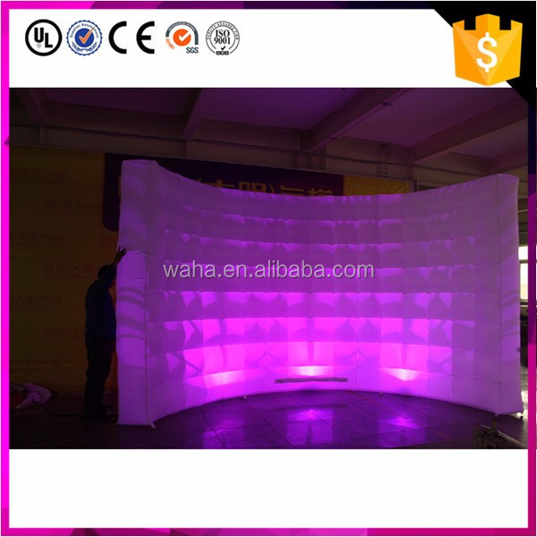 Unique Design Led Inflatable Photo Booth Wall for Sale Advertising with Colorful Light