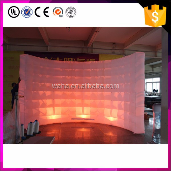 Unique Design Led Inflatable Photo Booth Wall for Sale Advertising with Colorful Light