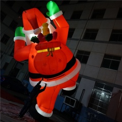 Giant Inflatable Christmas Santa Clause Climbing Wall for Christmas Decor
