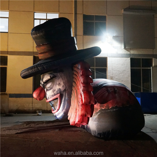 Giant Inflatable Clown Head for Halloween Decoration Nightclub Roof Building