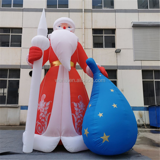 Inflatable Skiing Santa Claus Christmas Decoration Figurine Holiday Collection