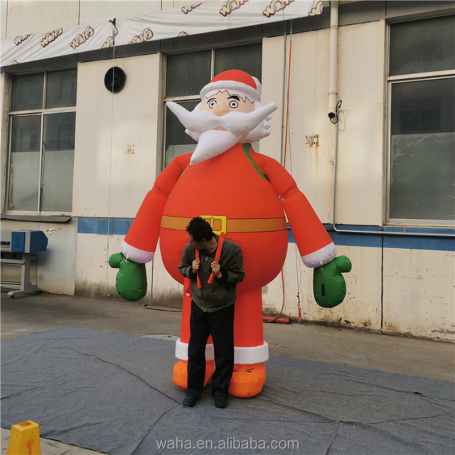 Giant Inflatable Santa Claus Puppet Costume for Outdoor Christmas Decoration