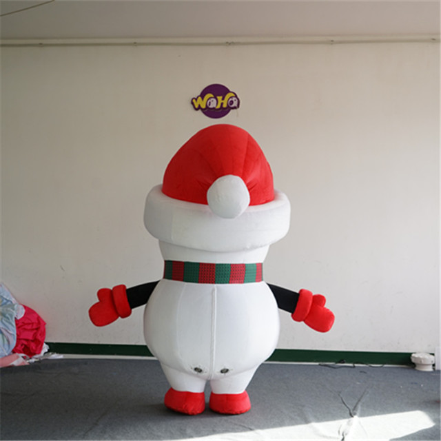 Christmas Cartoon Anime Fur Material Inflatables Santa Claus Doll Snowman Dress Deer Reindeer Costume Parade Props Funny Mascot