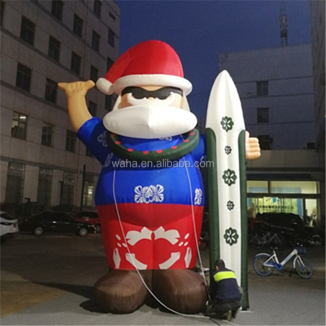 Inflatable Skiing Santa Claus Christmas Decoration Figurine Holiday Collection