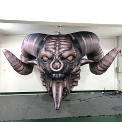 Giant Inflatable Cartoon Skull Head Light Decoration Halloween Outdoor