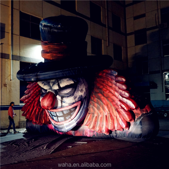 Giant Inflatable Clown Head for Halloween Decoration Nightclub Roof Building