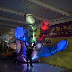 Animated Inflatable Santa Claus Christmas Air Blow Figure Dressed in Traditional Red Velvet Suit