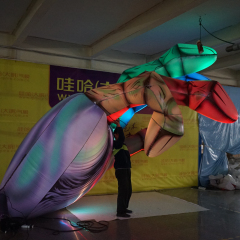 Animated Inflatable Santa Claus Christmas Air Blow Figure Dressed in Traditional Red Velvet Suit