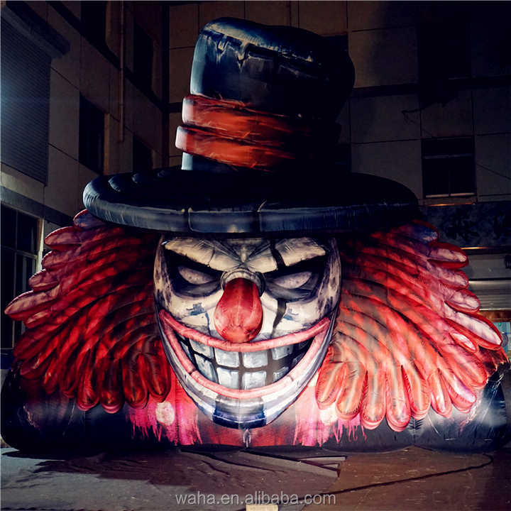 Giant Inflatable Clown Head for Halloween Decoration Nightclub Roof Building