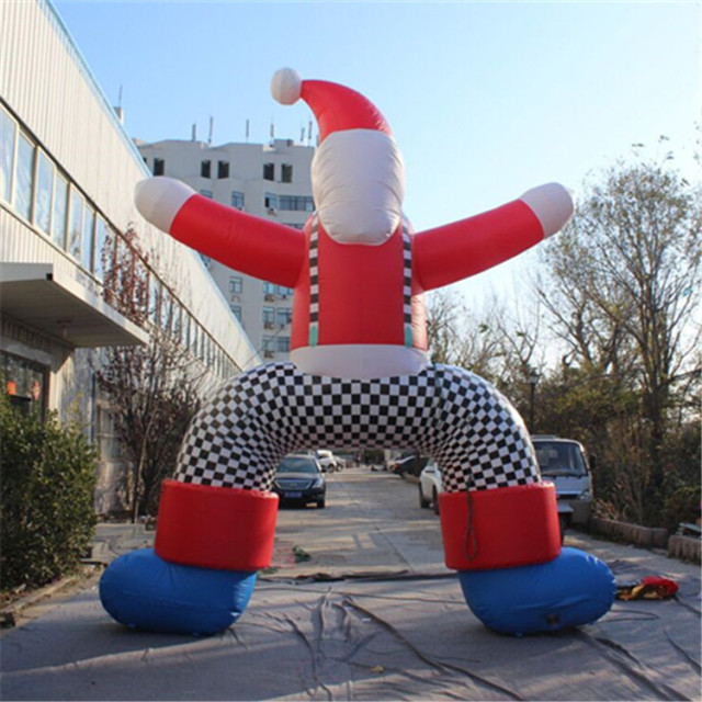 Christmas Decorative Inflatable Santa Claus With Long Legs for Building Shopping Mall
