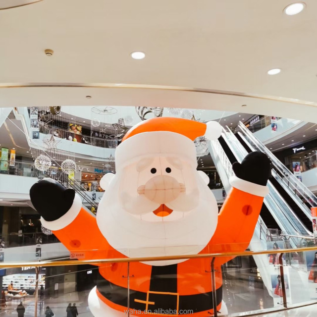 Giant PVC Inflatable Santa Claus LED Christmas Mascot Costume for Outdoor Parties Events and Promotions