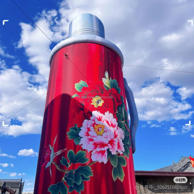 Red Inflatable Thermos Flask Bottle Old Things Inflatable Old Objects Inflatable Wine Bottle for Advertising Decoration