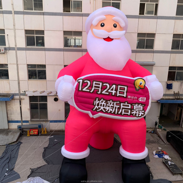 Giant PVC Inflatable Santa Claus LED Christmas Mascot Costume for Outdoor Parties Events and Promotions