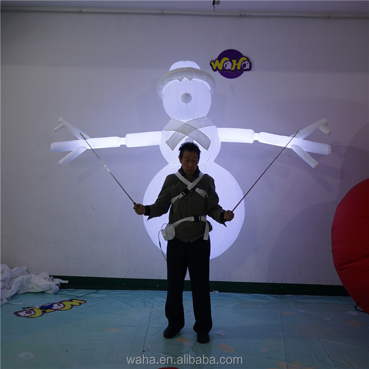 Customized Christmas Parade Cartoon Anime Walking Snowman Costume Inflatable