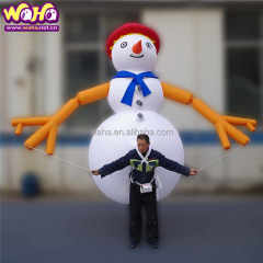 Customized Christmas Parade Cartoon Anime Walking Snowman Costume Inflatable