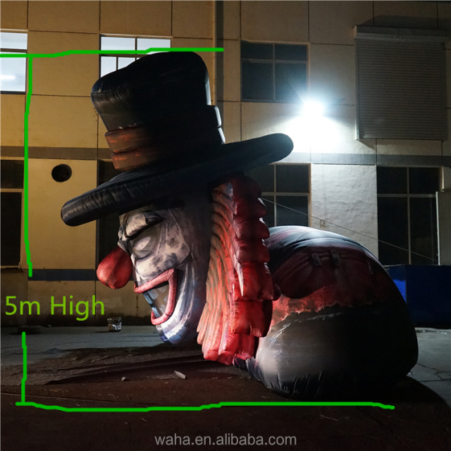 Giant Inflatable Clown Head for Halloween Decoration Nightclub Roof Building