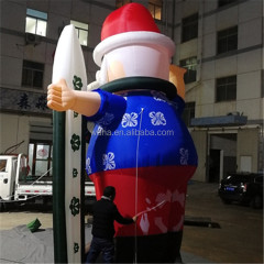 Inflatable Skiing Santa Claus Christmas Decoration Figurine Holiday Collection